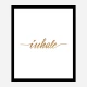 Inhale Gold Typography Wall Art