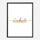 Inhale Gold Typography Wall Art