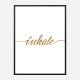 Inhale Gold Typography Wall Art