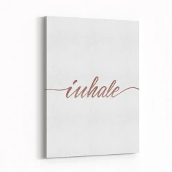 Inhale Rose Gold Typography Wall Art