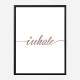 Inhale Rose Gold Typography Wall Art