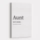 Aunt Definition Typography Wall Art