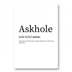Askhole Definition Typography Wall Art