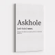 Askhole Definition Typography Wall Art