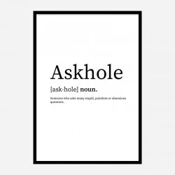 Askhole Definition Typography Wall Art