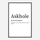 Askhole Definition Typography Wall Art