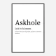 Askhole Definition Typography Wall Art