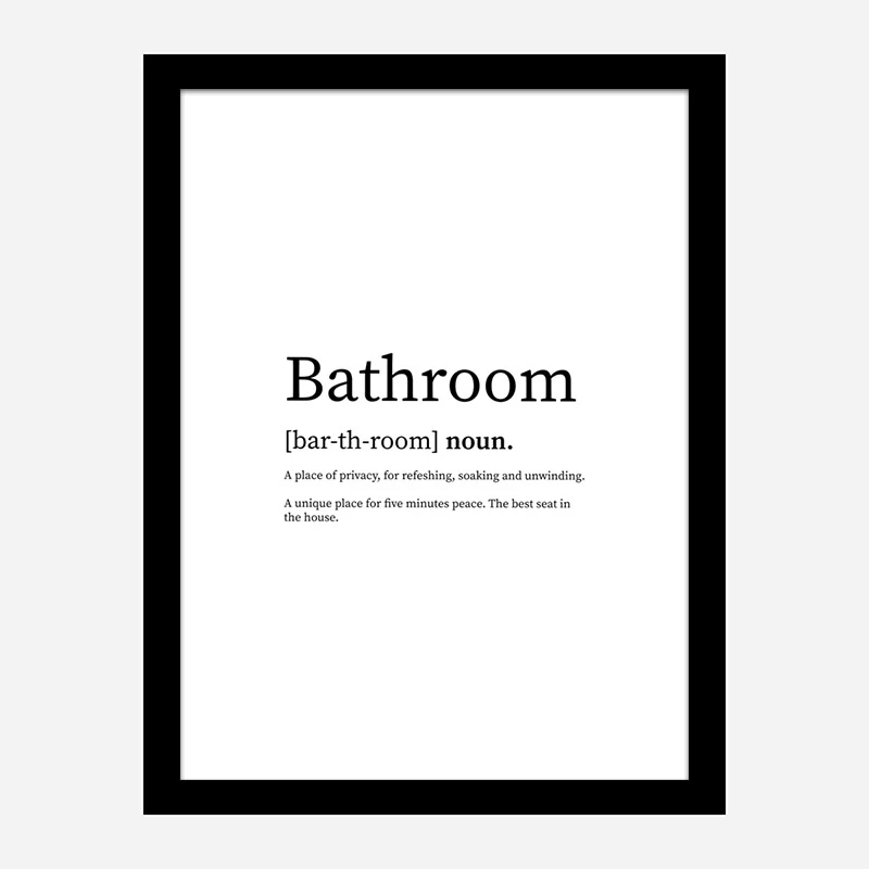 Bathroom Definition Typography Wall Art