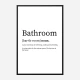 Bathroom Definition Typography Wall Art