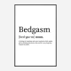 Bedgasam Definition Typography Wall Art