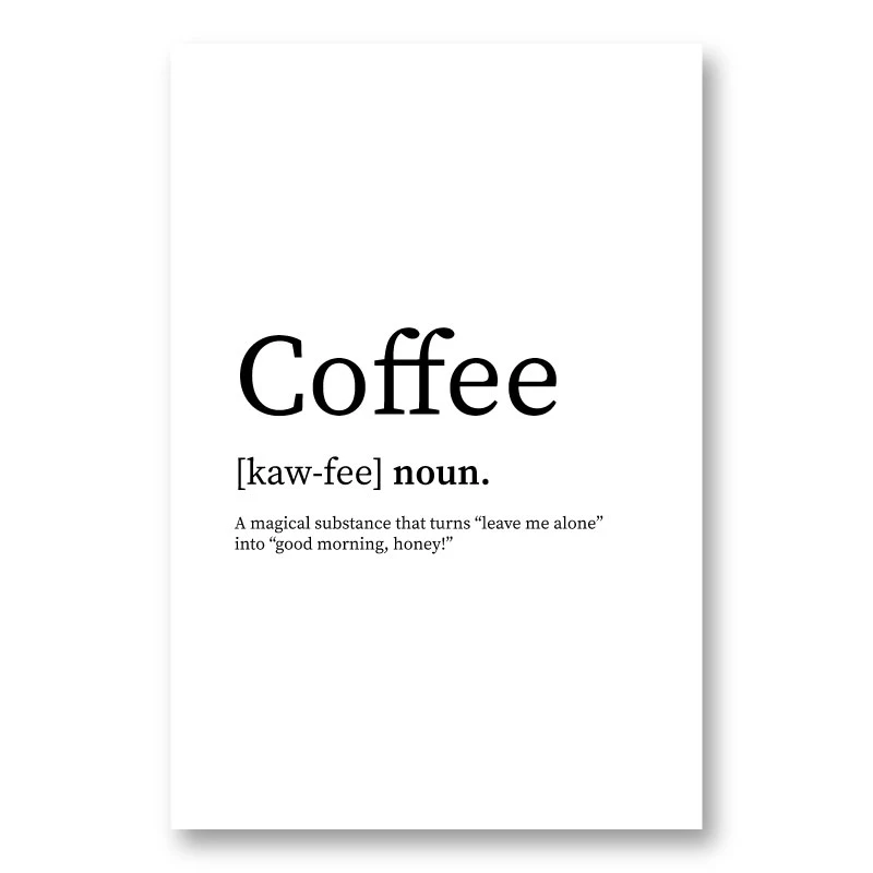 Coffee Definition Typography Wall Art