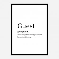 Guest Definition Typography Wall Art