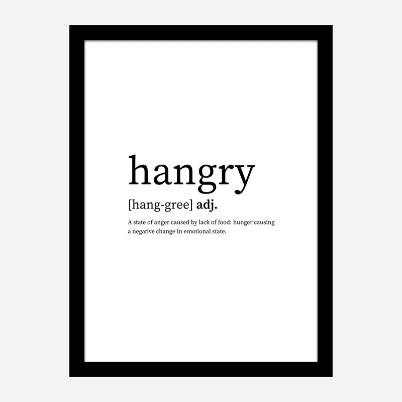 Hangry Definition Typography Wall Art