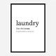 Laundry Definition Typography Wall Art