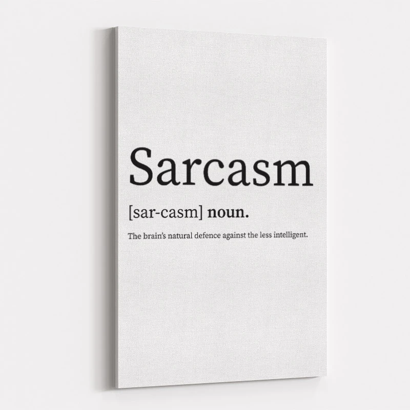 Sarcasm Definition Typography Wall Art