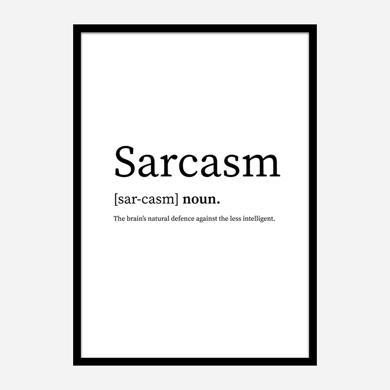 Sarcasm Definition Typography Wall Art