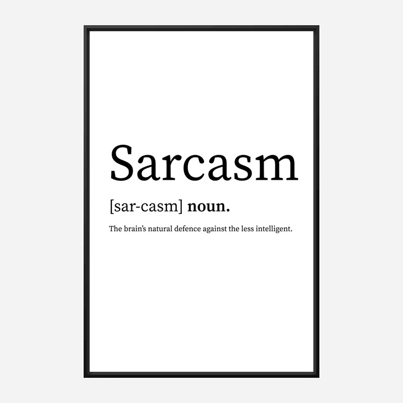 Sarcasm Definition Typography Wall Art