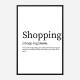 Shopping Definition Typography Wall Art