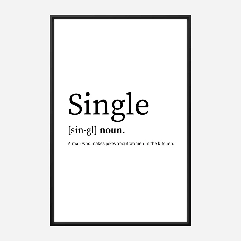 Single Definition Typography Wall Art