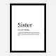 Sister Definition Typography Wall Art