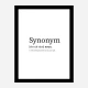 Synonym Definition Typography Wall Art