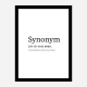 Synonym Definition Typography Wall Art
