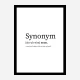 Synonym Definition Typography Wall Art