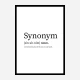 Synonym Definition Typography Wall Art