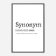 Synonym Definition Typography Wall Art