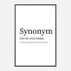 Synonym Definition Typography Wall Art