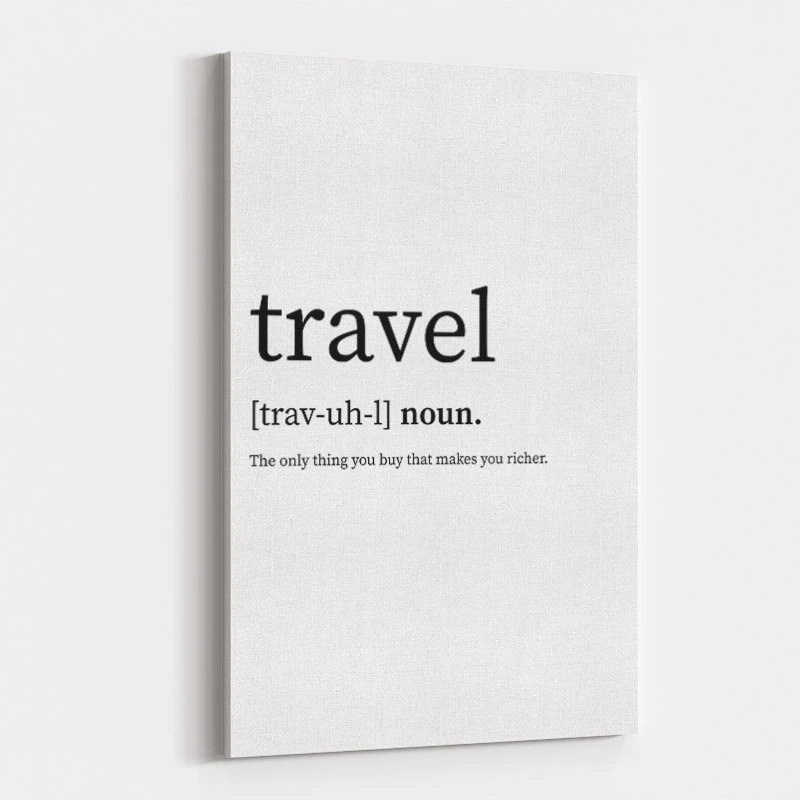 Travel Definition Typography Wall Art