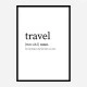 Travel Definition Typography Wall Art