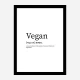 Vegan Definition Typography Wall Art