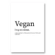 Vegan Definition Typography Wall Art