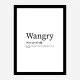 Wangry Definition Typography Wall Art