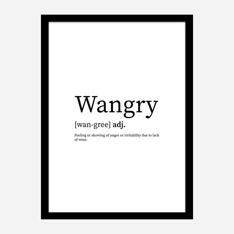 Wangry Definition Typography Wall Art