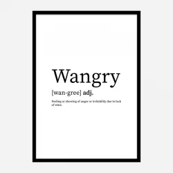Wangry Definition Typography Wall Art