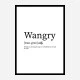 Wangry Definition Typography Wall Art