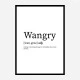Wangry Definition Typography Wall Art