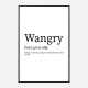 Wangry Definition Typography Wall Art