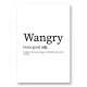 Wangry Definition Typography Wall Art