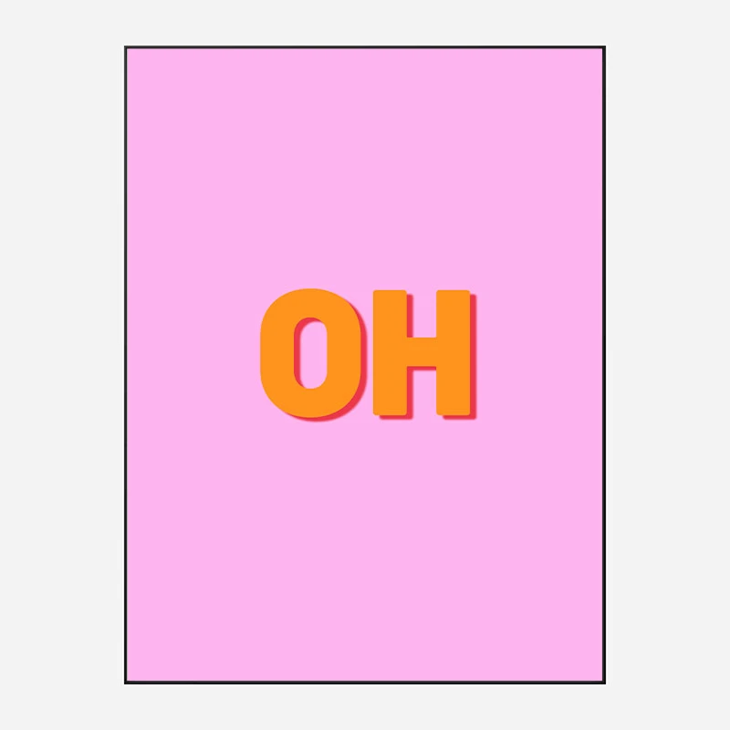 OH Typography Wall Art