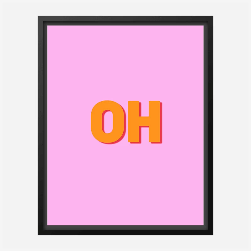 OH Typography Wall Art
