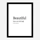 Beautiful Definition Typography Wall Art