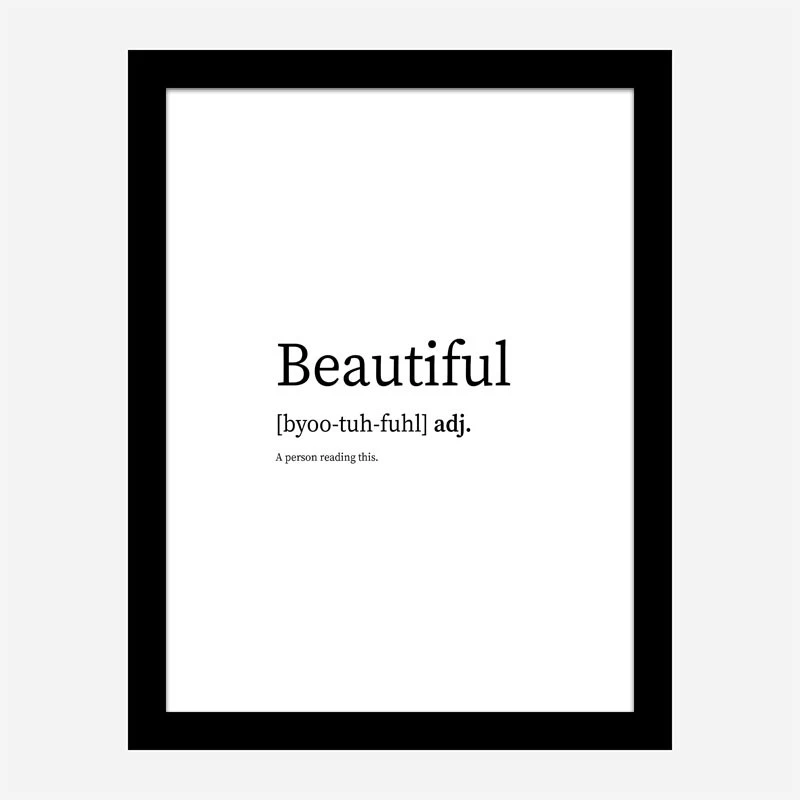 Beautiful Definition Typography Wall Art