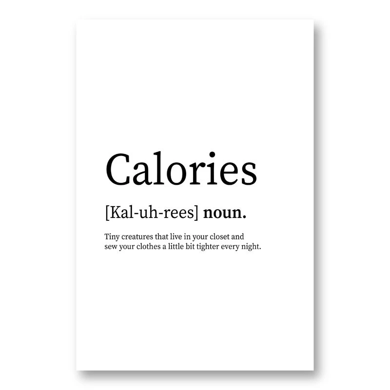 Calories Definition Typography Wall Art