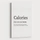 Calories Definition Typography Wall Art