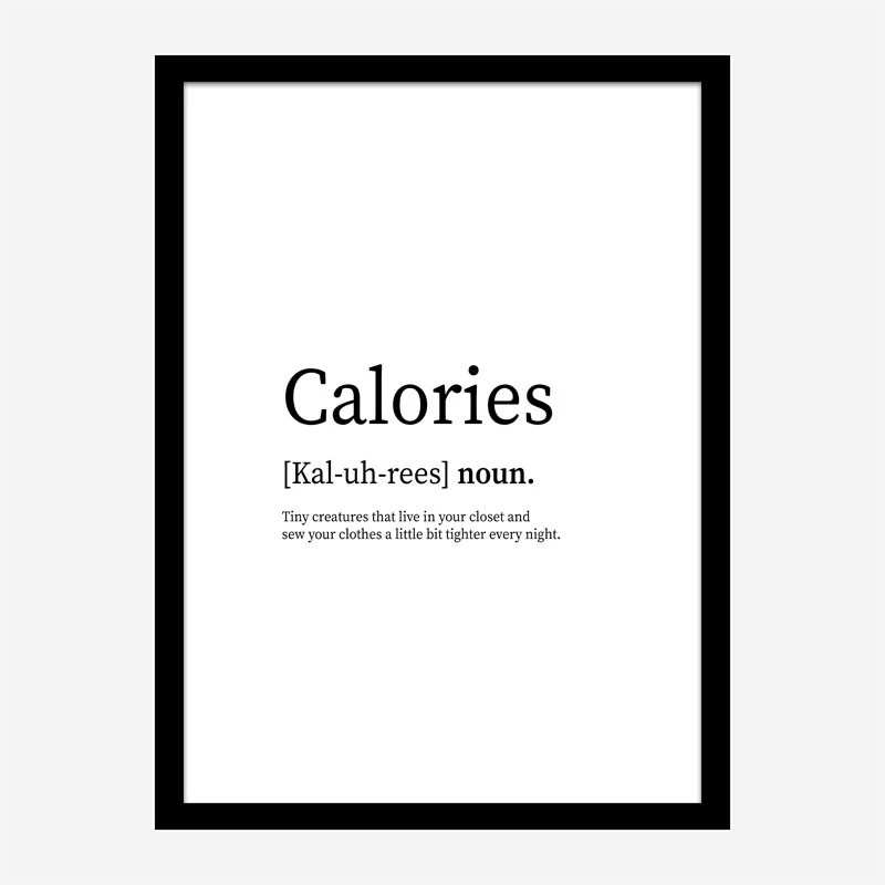 Calories Definition Typography Wall Art