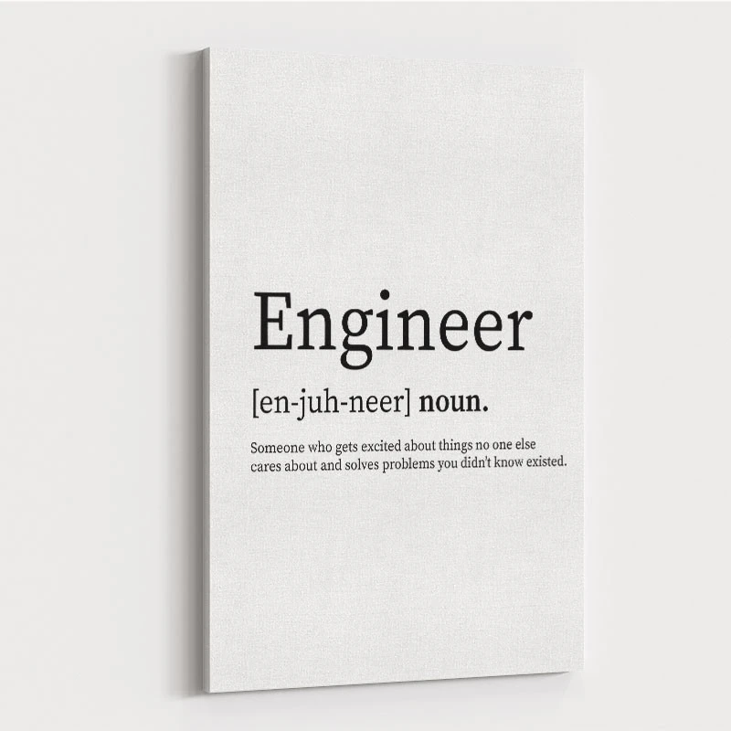 Engineer Definition Typography Wall Art