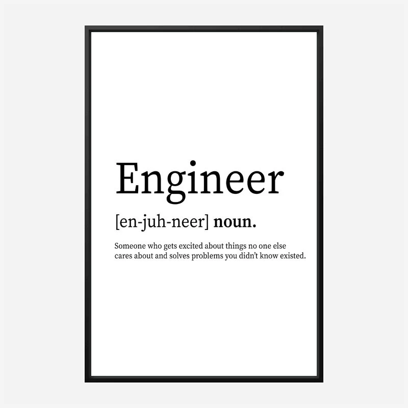 Engineer Definition Typography Wall Art